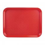 Fixtures Red Plastic Fast Food Serving Tray 34cm x 26cm NWT6576