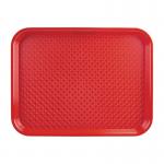 Fixtures Red Plastic Fast Food Serving Tray 34cm x 26cm NWT6576