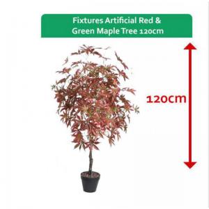 Fixtures Artificial Red & Green Maple Tree 120cm NWT6590