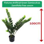 Fixtures Artificial Green Zamioculcas Zamiifolia Tree 100cm NWT6593