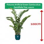 Fixtures Artificial Green Zamioculcas Zamiifolia Tree 100cm NWT6593