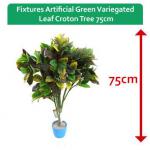 Fixtures Artificial Green Variegated Leaf Croton Tree 75cm NWT6594