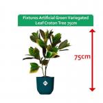 Fixtures Artificial Green Variegated Leaf Croton Tree 75cm NWT6594