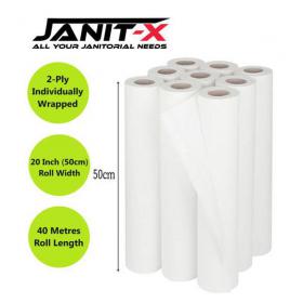 Janit-X Couch Rolls White 2ply 20inch, 40m NWT660