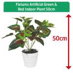 Fixtures Artificial Green & Red Indoor Plant 50cm NWT6608