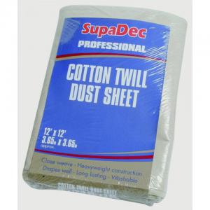 SupaDec Large Reusable Cotton Twill Dust Sheet 12 x 12 3.6m x 3.6m