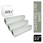 Janit-X Couch Rolls White 2ply 10inch ,40m - PACK (24) NWT668P