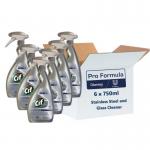 Cif Pro-Formula Stainless Steel and Glass Cleaner 750ml - PACK (6) NWT6748P