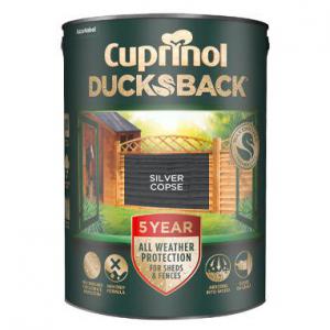 Cuprinol Ducksback 5Y Fence & Shed SILVER COPSE 5 Litre NWT6786