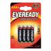Eveready AAA Super Heavy Duty Pack 4s NWT6911