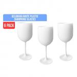 Belgravia White Plastic Wine/Champagne Glasses Pack 6s NWT6924