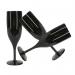 Belgravia Black Plastic Champagne Flutes Pack 6’s NWT6927