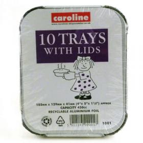 Caroline Foil Trays 450cc Pack 10s (1001) NWT6971