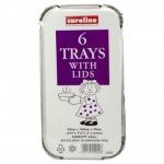 Caroline Foil Tray & Lid 23oz Pack 6s 6 - 144 Trays & Lids (1002) NWT6972