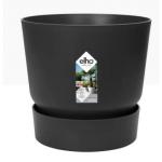 Elho Greenville Round Pot & Base LIVING BLACK 16cm NWT7023