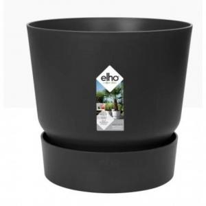 Elho Greenville Round Pot & Base LIVING BLACK 16cm NWT7023P