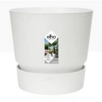Elho Greenville Round Pot & Base WHITE 20cm NWT7024