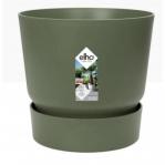 Elho Greenville Round Pot & Base LEAF GREEN 20cm - PACK (5) NWT7025P