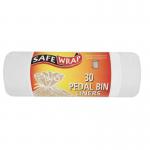 Safewrap White Peddle Bin Liners Size C 15 Litre Pack 30s NWT7166