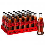 Coca Cola Zero GLASS Bottles 24x330ml NWT7190