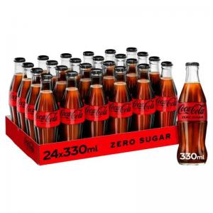 Coca Cola Zero Iconic GLASS Bottles 24x330ml NWT7190