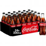 Coca Cola Zero Iconic GLASS Bottles 24x330ml NWT7190