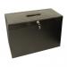 Cathedral Foolscap Black Metal File Box NWT7290