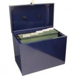 Cathedral Foolscap Blue Metal File Box NWT7291