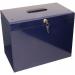 Cathedral Foolscap Blue Metal File Box NWT7291