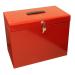 Cathedral Foolscap Red Metal File Box NWT7292