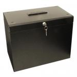 Cathedral A4 Black Metal File Box NWT7294