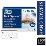 Tork Extra Soft Multifold Hand Towel H2 White 21 x 100 Sheets 100297 NWT7323