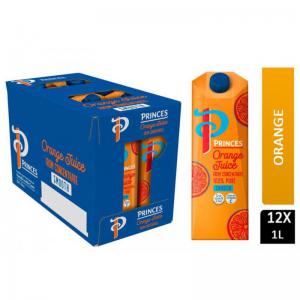Princes 100 Pure Orange Juice 12 x 1L Tetra Pack NWT7338