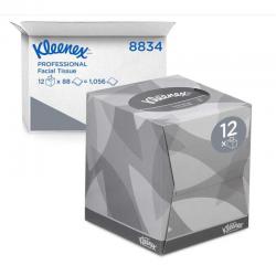Kleenex Facial Tissue Cube 8834, 2 Ply Boxed Tissues, 12 Tissue Boxes x 88 NWT7344