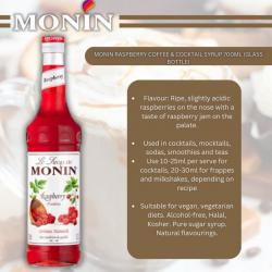 Monin Raspberry Coffee & Cocktail Syrup 700ml (Glass Bottle) NWT7350