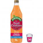 Robinsons Fruit Creations Peach & Raspberry Squash 1 Litre No Added Sugar - PACK (12) NWT7353P