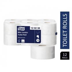 Tork 120238 T2 Advanced Recycled Toilet Roll 2 Ply ,12 Rolls of 850 Sheets NWT7363