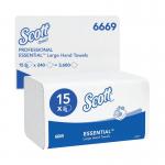 Scott 1-Ply Xtra Hand Towels I-Fold 240 Sheets Pack of 15, 6669 NWT7365
