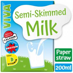 Viva Semi Skimmed Milk 27x200ml NWT7379
