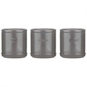 Accents TeaCoffeeSugar Canisters Set in CHARCOAL - PACK 4 NWT7384P