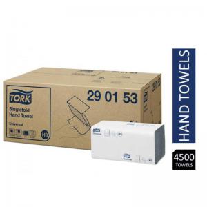Tork 290153 Universal Singlefold Hand Towel, White, 2 Ply, Pack x 4500