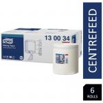 Tork 130034 M2 Wiping Paper Centrefeed Roll White 6s NWT7425