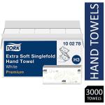 Tork Extra Soft Singlefold Hand Towels White H3 Premium Embossed 15x200 Sheets 100278 NWT7445