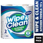 Velvet Wipe and Clean Kitchen Roll Towel Twin Pack NWT7452