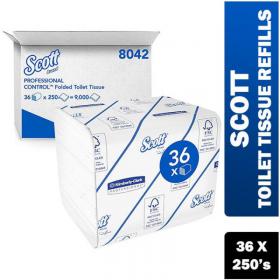 Scott Toilet Tissue Refills 250 Sheets Bulk ,Pack of 36, 8042 NWT7466