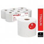 WypAll L20 Cleaning and Maintenance Wiping Paper 7278 - 2 Ply Centrefeed Rolls - 6 Rolls x 400 White NWT7477