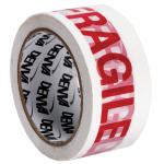 Fragile White & Red Packaging Tape Rolls 50mmx66m NWT762