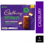 Cadbury Delights Soft Nougat Hazelnut & Caramel Chocolate Pack 5 NWT7645