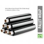 Roll-X Long Length, 250m Black Hand Stretch Film (Pallet Wrap) - PACK (6) NWT764P