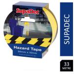 Supadec Yellow Black Hazard Tape Extra Long 33m NWT7662